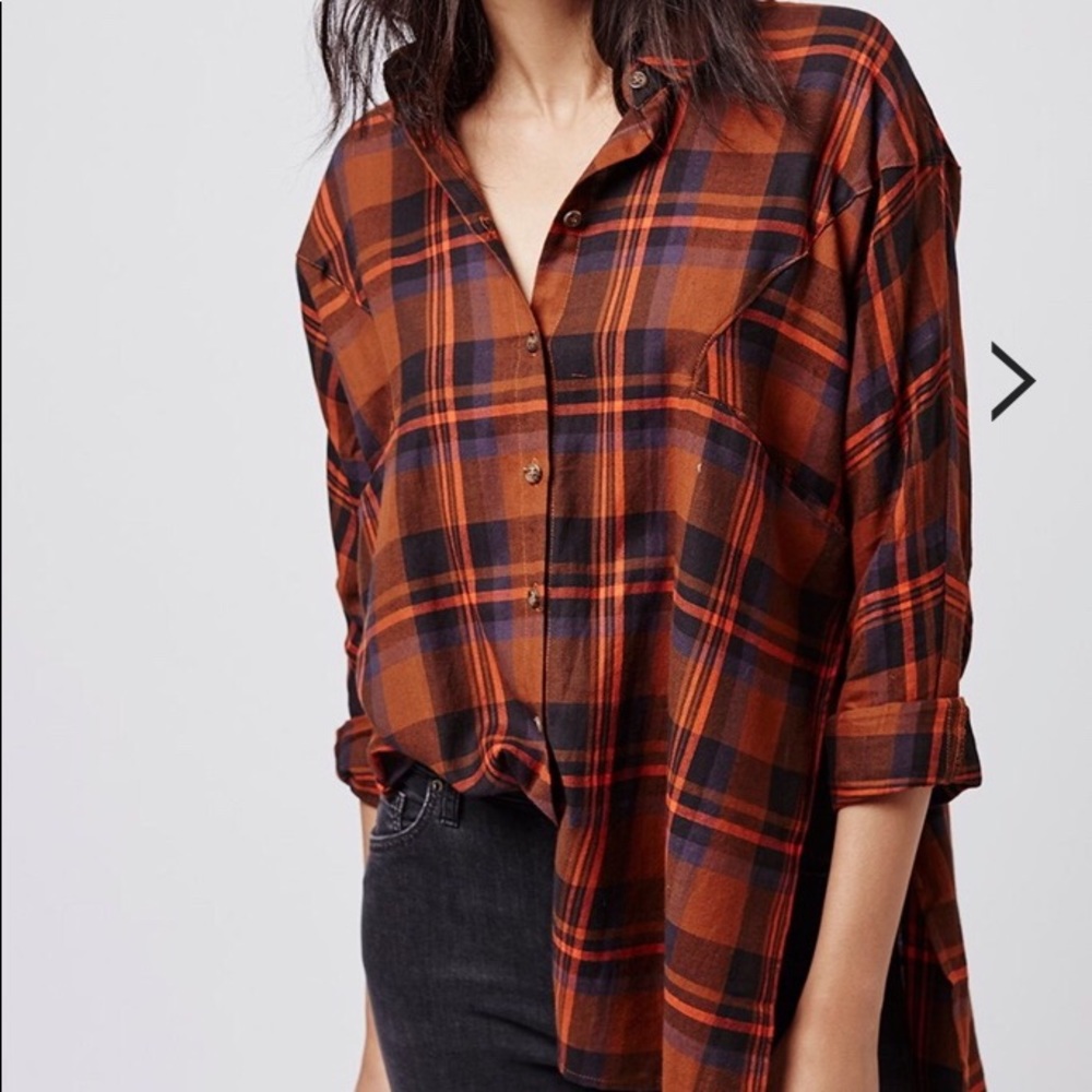 Topshop plaid button up